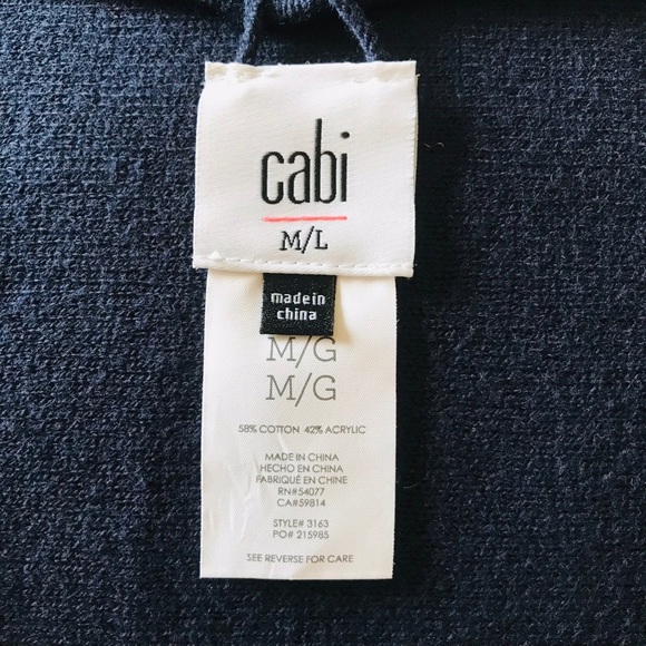 CAbi Reversible Navy/Tan Wrap Sweater Shawl Poncho Open Front Button Sides LNWOT - Picture 10 of 14